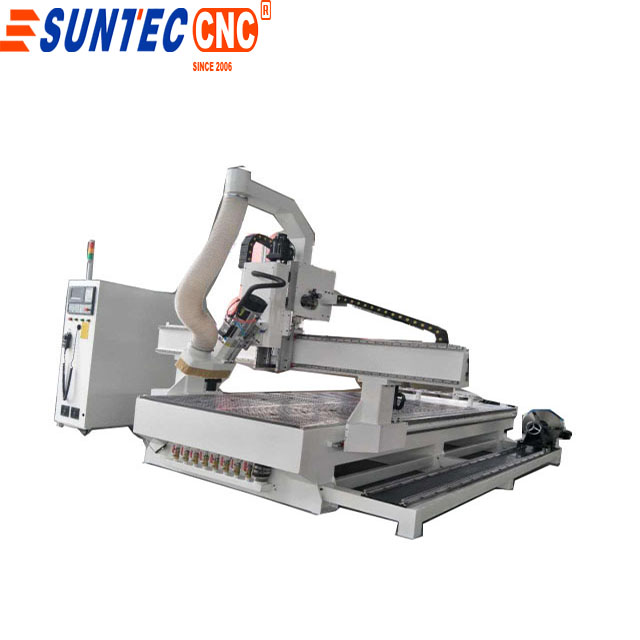 4 axis cnc router 180 degree spindle with rotary ST1325 