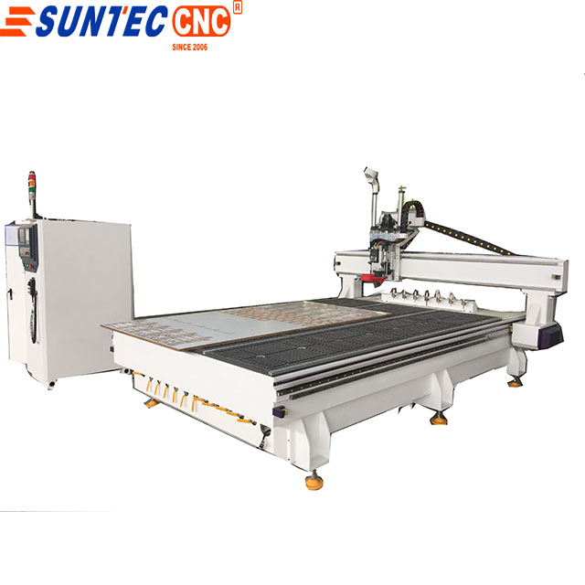 wood cabinet making  linear atc cnc router ST1325 with rotary 