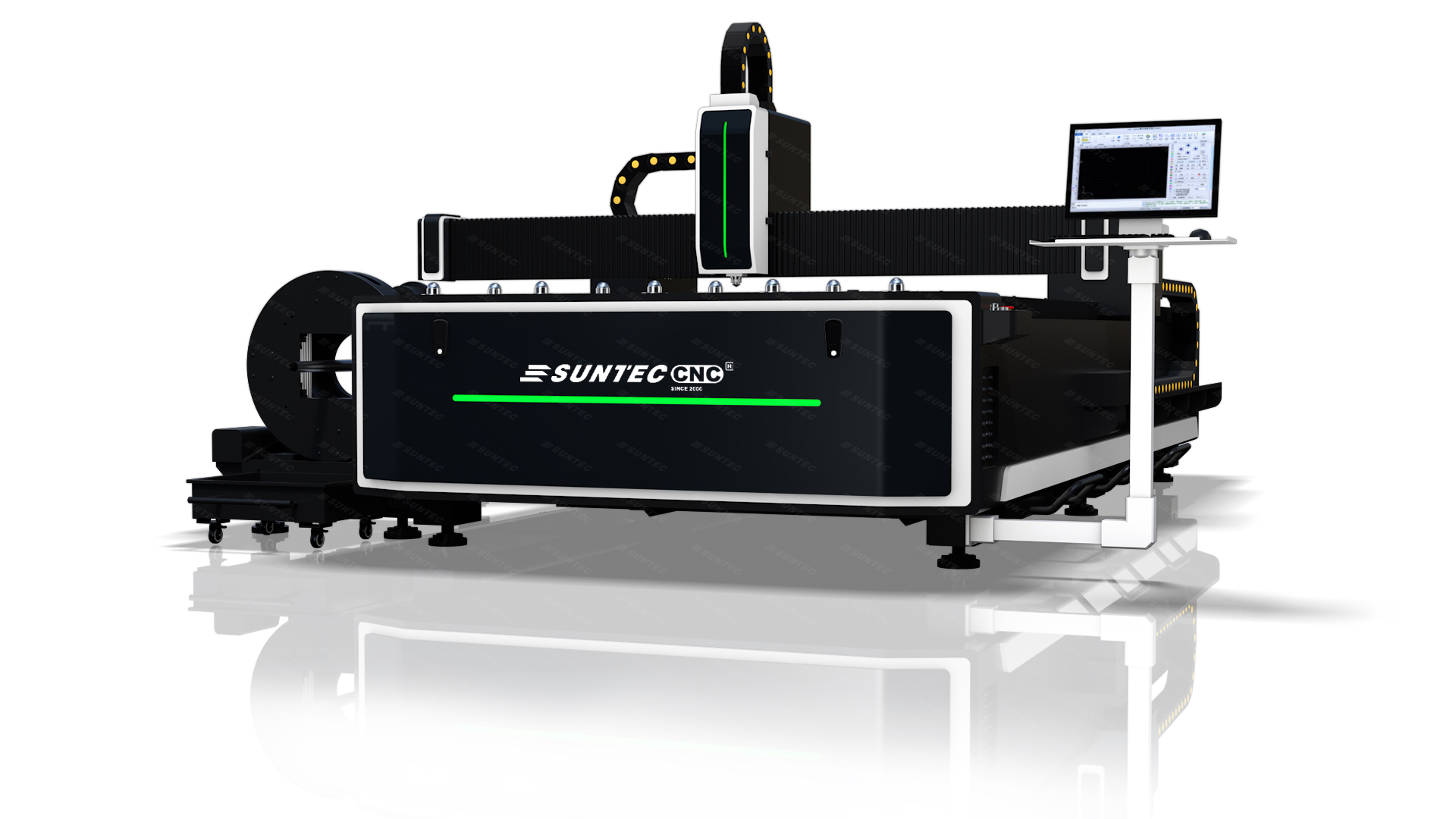 ST-1530 fiber laser cutter with rotary 