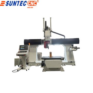 Suntec 5 axis cnc router  ST-1212 for Germany high density polyurethane material test 