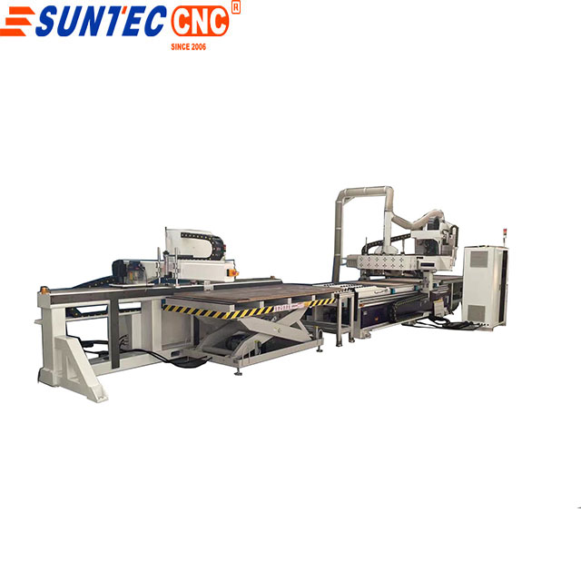 automatic labelling loading unloading wood atc cnc router ST-1530 for cabinet making 